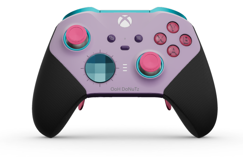 Xbox Elite Wireless Controller Series 2 - Core - Corps: Soft Purple + poignées caoutchoutées, BMD: À facettes, Mineral Blue (métal), Arrière: Astral Purple + poignées caoutchoutées