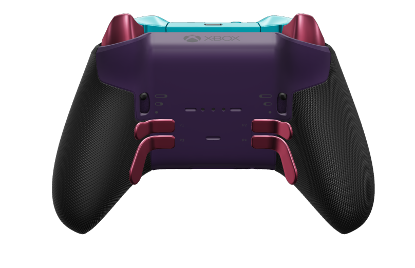 Xbox Elite Wireless Controller Series 2 - Core - Corps: Soft Purple + poignées caoutchoutées, BMD: À facettes, Mineral Blue (métal), Arrière: Astral Purple + poignées caoutchoutées