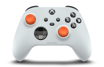 Xbox Wireless Controller - Body: Robot White, D-Pads: Abyss Black (Metallic), Thumbsticks: Zest Orange