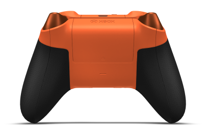 Controller with Blaze Camo body, Zest Orange (Metallic) D-pad, and Zest Orange thumbsticks - back view
