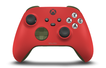 Controller with Pulse Red body, Nocturnal Green D-pad, and Carbon Black thumbsticks - front view