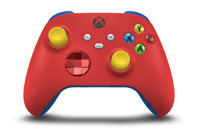 Xbox Wireless Controller - Corpo: Vermelho Forte, Botões Direcionais: Oxide Red (Metallic), Manípulos Analógicos: Amarelo relâmpago
