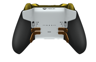Xbox Elite ワイヤレスコントローラー シリーズ 2 - Core - Behuizing voorzijde: Robotwit + rubberen handvatten, D-pad: Cross, Soft Orange (Metal), Behuizing achterzijde: Robotwit + rubberen handvatten