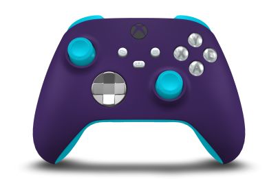 Xbox Wireless Controller - Body: Astral Purple, D-Pads: Bright Silver (Metallic), Thumbsticks: Dragonfly Blue