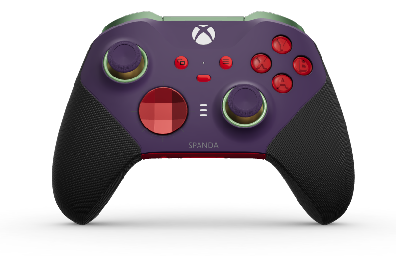 Xbox Elite Wireless Controller Series 2 - Core - Corps: Astral Purple + poignées caoutchoutées, BMD: À facettes, Pulse Red (métal), Arrière: Pulse Red + poignées caoutchoutées
