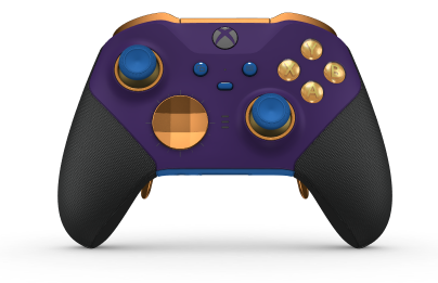 Xbox Elite Wireless Controller Series 2 - Core - Behuizing voorzijde: Astralpaars + rubberen handvatten, D-pad: Facet, Soft Orange (Metal), Behuizing achterzijde: Shockblauw + rubberen handvatten