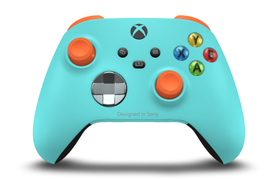 Xbox Wireless Controller - Body: Glacier Blue, D-Pads: Ash Gray (Metallic), Thumbsticks: Zest Orange