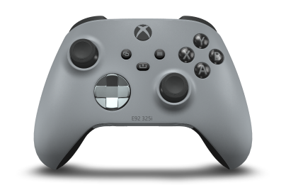 Controller with Ash Grey body, Ash Gray (Metallic) D-pad, and Carbon Black thumbsticks - front view