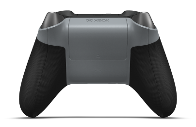 Controller with Ash Grey body, Ash Gray (Metallic) D-pad, and Carbon Black thumbsticks - back view
