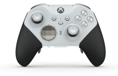 Manette sans fil Xbox Elite Series 2 - Core - Framsida: Robot White + gummerat grepp, Styrknapp: Facett, Bright Silver (Metall), Baksida: Robot White + gummerat grepp