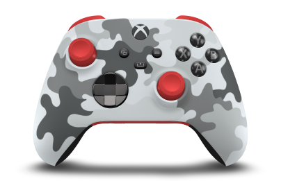 Xbox Wireless Controller - Body: Arctic Camo, D-Pads: Carbon Black (Metallic), Thumbsticks: Pulse Red