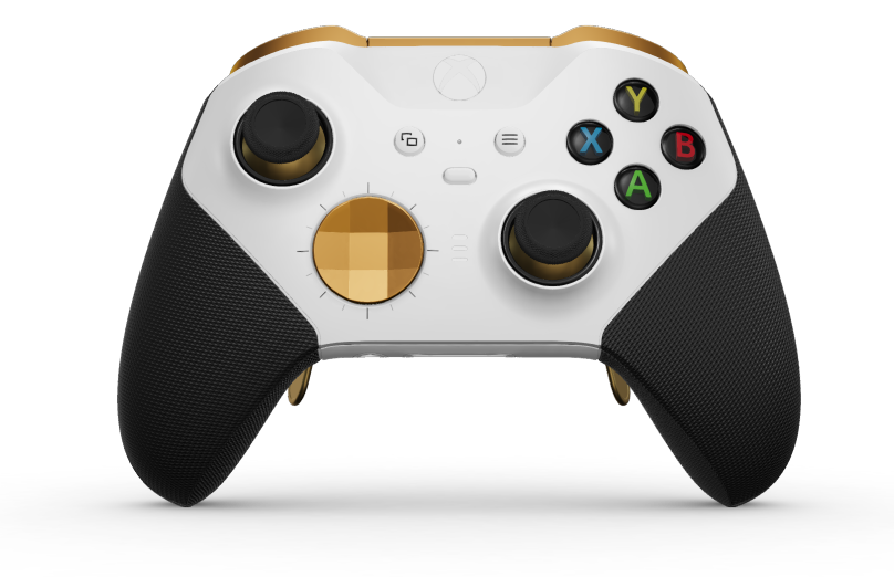 Xbox Elite Wireless Controller Series 2 – Core - Body: Robot White + Rubberised Grips, D-pad: Faceted, Soft Orange (Metal), Back: Robot White + Rubberised Grips