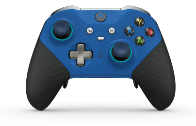 Xbox Elite Wireless Controller Series 2 - Core - Corps: Shock Blue + poignées caoutchoutées, BMD: Plus, Bright Silver (métal), Arrière: Shock Blue + poignées caoutchoutées