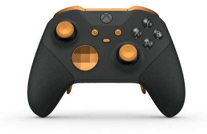 Controller Wireless Elite per Xbox Series 2 - Nucleo - Body: Carbon Black + Rubberized Grips, D-pad: Facet, Soft Orange (Metal), Back: Carbon Black + Rubberized Grips