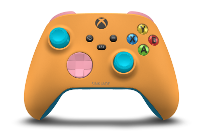 Xbox Wireless Controller - Body: Soft Orange, D-Pads: Retro Pink, Thumbsticks: Dragonfly Blue