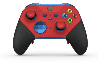Xbox Elite Wireless Controller Series 2 - Core - Corps: Pulse Red + Rubberized Grips, BMD: Facette, Photon Blue (métal), Arrière: Shock Blue + Rubberized Grips