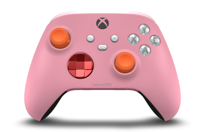Xbox Wireless Controller - Cuerpo: Rosa retro, Crucetas: Oxide Red (Metallic), Palancas de mando: Naranja intenso