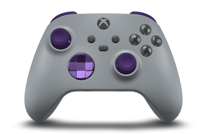 Xbox Wireless Controller - Body: Ash Grey, D-Pads: Astral Purple (Metallic), Thumbsticks: Astral Purple