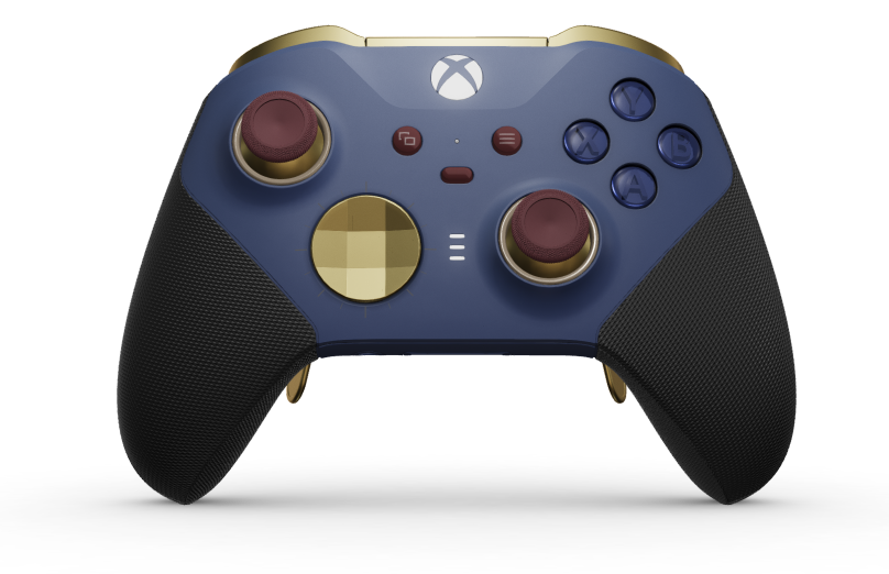 Xbox Elite Wireless Controller Series 2 - Core - Body: Midnight Blue + Rubberised Grips, D-pad: Facet, Hero Gold (Metal), Back: Midnight Blue + Rubberised Grips