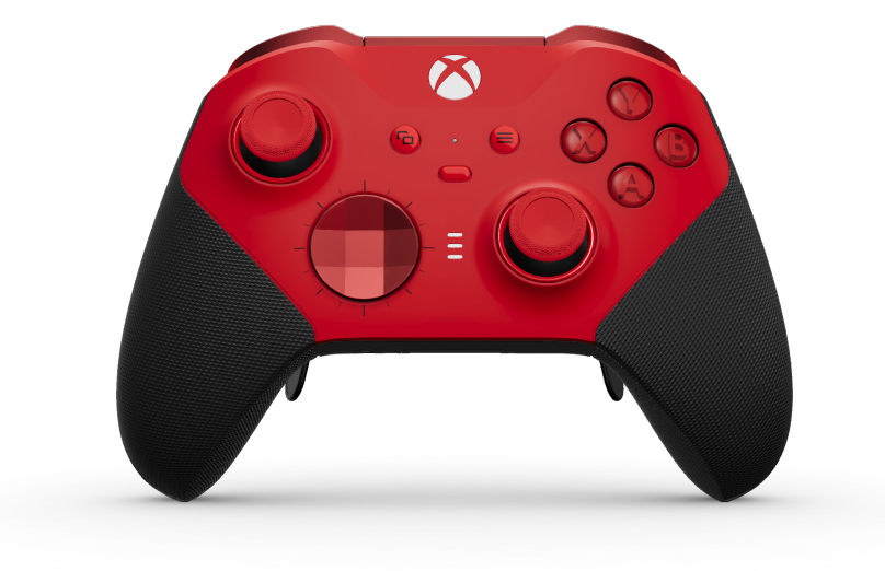 Xbox Elite Wireless Controller Series 2 - Core - Corps: Pulse Red + poignées caoutchoutées, BMD: À facettes, Pulse Red (métal), Arrière: Carbon Black + poignées caoutchoutées