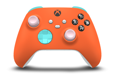 Xbox Wireless Controller - Body: Zest Orange, D-Pads: Glacier Blue, Thumbsticks: Soft Pink