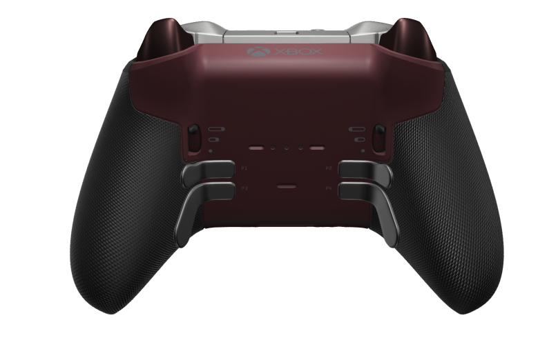 Bezprzewodowy kontroler Xbox Elite Series 2 — Core - Body: Garnet Red + Rubberised Grips, D-pad: Cross, Bright Silver (Metal), Back: Garnet Red + Rubberised Grips