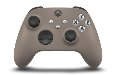 Controller with Desert Tan body, Carbon Black D-pad, and Carbon Black thumbsticks - front view