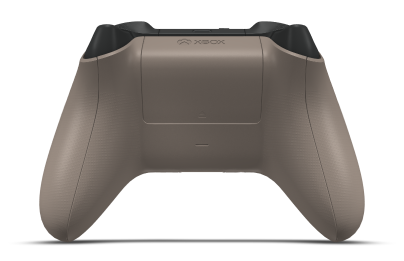 Controller with Desert Tan body, Carbon Black D-pad, and Carbon Black thumbsticks - back view