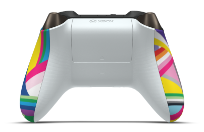 Xbox Wireless Controller - 몸체: Pride, 방향 패드: 브라이트 실버(메탈릭), 엄지스틱: 제스트 오렌지