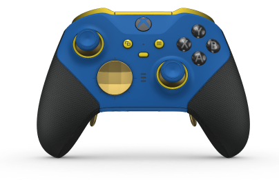 Xbox Elite Wireless Controller Series 2 - Core - Body: Shock Blue + Rubberised Grips, D-pad: Facet, Gold Matte (Metal), Back: Shock Blue + Rubberised Grips
