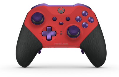 Xbox Elite Wireless Controller Series 2 - Core - Body: Pulse Red + Rubberized Grips, D-pad: Cross, Astral Purple (Metal), Back: Pulse Red + Rubberized Grips