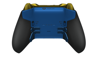 Xbox Elite Wireless Controller Series 2 - Core - Behuizing voorzijde: Shockblauw + rubberen handvatten, D-pad: Cross, Gold Matte (Metal), Behuizing achterzijde: Shockblauw + rubberen handvatten
