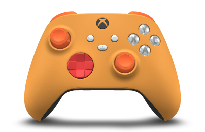 Xbox 무선 컨트롤러 - Body: Soft Orange, D-Pads: Pulse Red, Thumbsticks: Zest Orange
