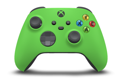 Xbox Wireless Controller - Framsida: Velocity-grön, Styrknappar: Storm Grey, Styrspakar: Storm Grey