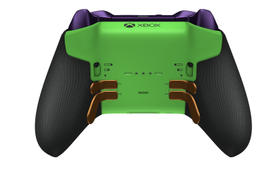 Xbox Elite Wireless Controller Series 2 - Core - Behuizing voorzijde: Astralpaars + rubberen handvatten, D-pad: Facet, Soft Orange (Metal), Behuizing achterzijde: Velocity-groen + rubberen handvatten