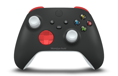 Xbox 無線控制器 - Cuerpo: Negro carbón, Crucetas: Rojo radiante, Palancas de mando: Blanco robot