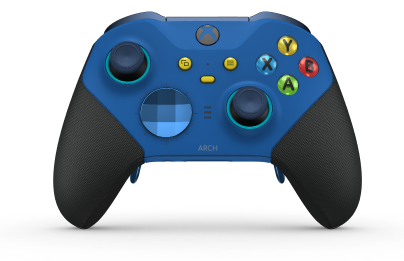 Xbox Elite draadloze controller Series 2 - Core - Corps: Shock Blue + Rubberized Grips, BMD: Facette, Photon Blue (métal), Arrière: Shock Blue + Rubberized Grips