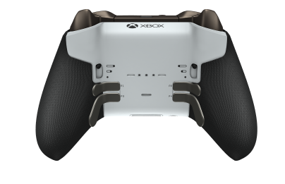 Xbox Elite Wireless Controller Series 2 - Core - Korpus: Robot White + Rubberized Grips, Pad kierunkowy: Wersja wklęsła, świetliste srebrno (wariant metaliczny), Tył: Robot White + Rubberized Grips