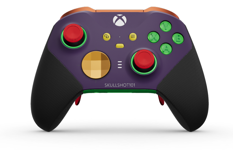 Xbox Elite Wireless Controller Series 2 - Core - Body: Astral Purple + Rubberized Grips, D-pad: Facet, Soft Orange (Metal), Back: Velocity Green + Rubberized Grips