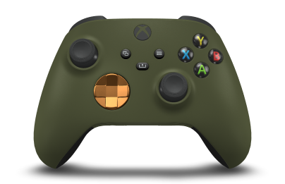 Xbox Wireless Controller - Hoofdtekst: Nachtelijk groen, D-Pads: Zachtoranje (metallic), Duimsticks: Carbonzwart