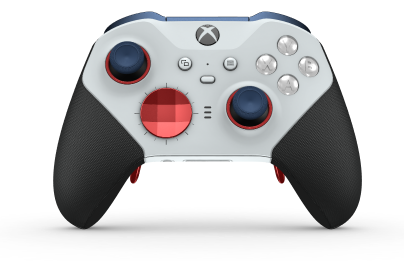 Xbox Elite Wireless Controller Series 2 - Core - Framsida: Robot White + gummerat grepp, Styrknapp: Facett, Pulse Red (Metall), Baksida: Robot White + gummerat grepp