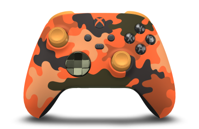 Xbox Wireless Controller - Body: Blaze Camo, D-Pads: Nocturnal Green (Metallic), Thumbsticks: Soft Orange