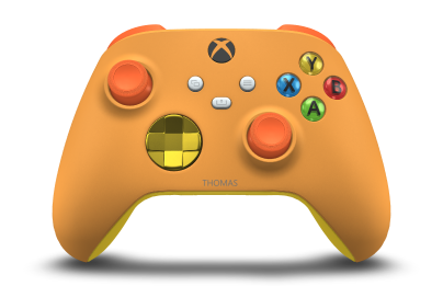 Xbox Wireless Controller - Body: Soft Orange, D-Pads: Lightning Yellow (Metallic), Thumbsticks: Zest Orange