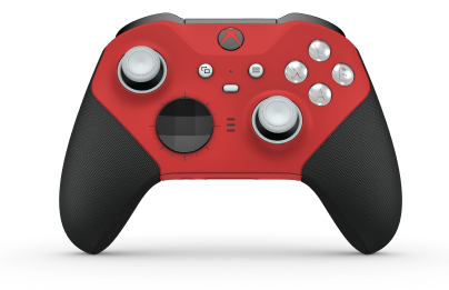 Xbox Elite Wireless Controller Series 2 – Core - Body: Pulse Red + Rubberized Grips, D-pad: Facet, Carbon Black (Metal), Back: Pulse Red + Rubberized Grips