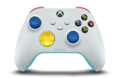 Xbox ワイヤレス コントローラー - Body: Robot White, D-Pads: Lighting Yellow, Thumbsticks: Shock Blue