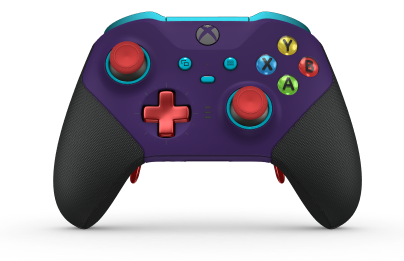 Bezdrátový ovladač Xbox Elite Series 2 – Core - Behuizing voorzijde: Astralpaars + rubberen handvatten, D-pad: Cross, Pulse Red (Metal), Behuizing achterzijde: Astralpaars + rubberen handvatten