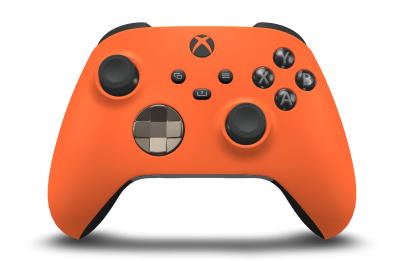 Xbox Wireless Controller - Body: Zest Orange, D-Pads: Desert Tan (Metallic), Thumbsticks: Carbon Black