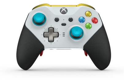 Xbox Elite Wireless Controller Series 2 - Core - Body: Robot White + Rubberized Grips, D-pad: Cross, Bright Silver (Metal), Back: Robot White + Rubberized Grips
