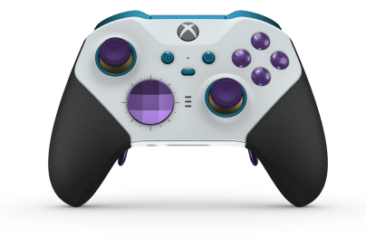 Xbox Elite Wireless Controller Series 2 - Core - Framsida: Robot White + gummerat grepp, Styrknapp: Facett, Astral Purple (Metall), Baksida: Robot White + gummerat grepp