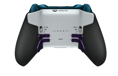 Xbox Elite Wireless Controller Series 2 - Core - Framsida: Robot White + gummerat grepp, Styrknapp: Facett, Astral Purple (Metall), Baksida: Robot White + gummerat grepp